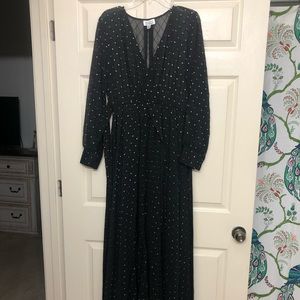 Black & Silver Stars Farrah Maxi Dress